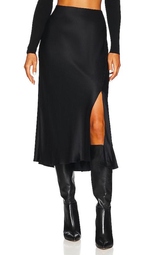 rails maya midi skirt in black.