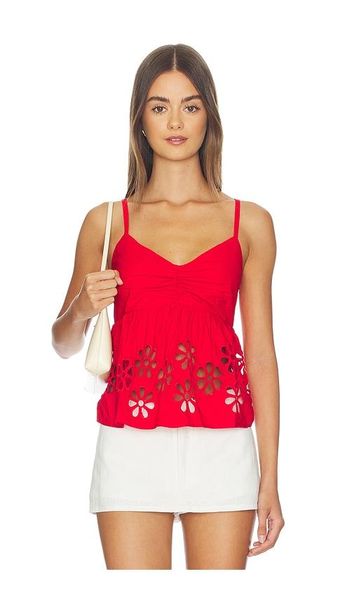 rails meru top in red.