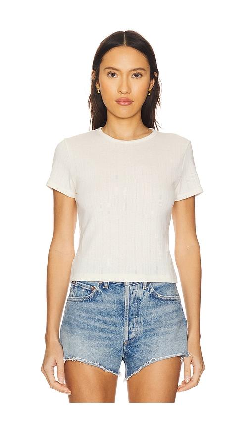 rails muse pointelle tee in ivory.