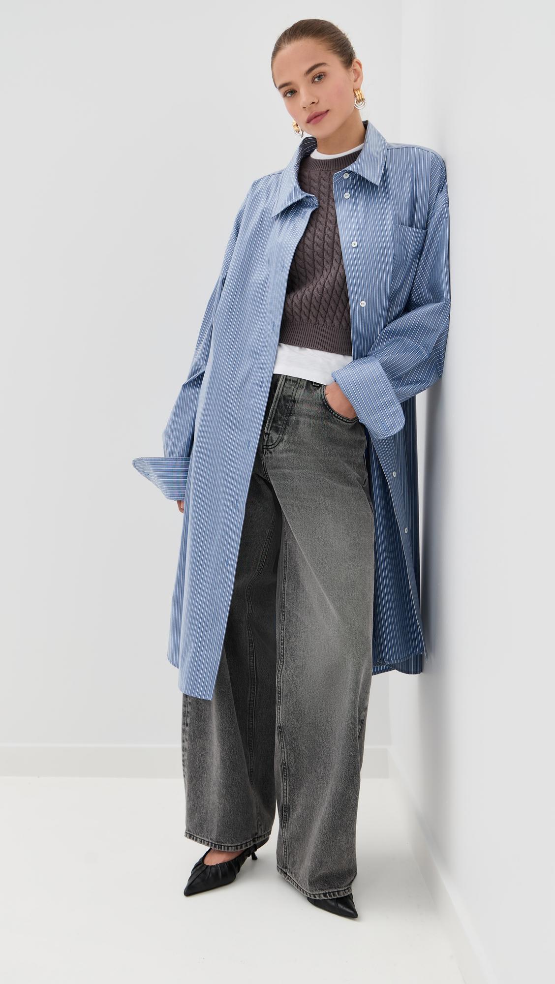 rain waterproof stripe big overcoat