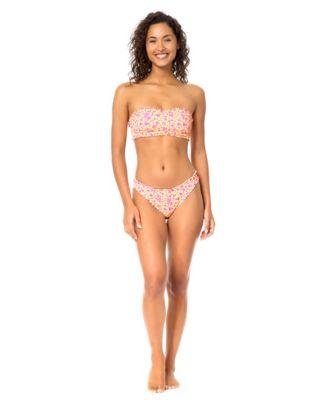 raisins womens bandeau neck printed swim bikini top eli printed pull on swim bottoms