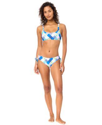 raisins womens printed scoop neck swim bikini top oahu printed pull on swim bottoms