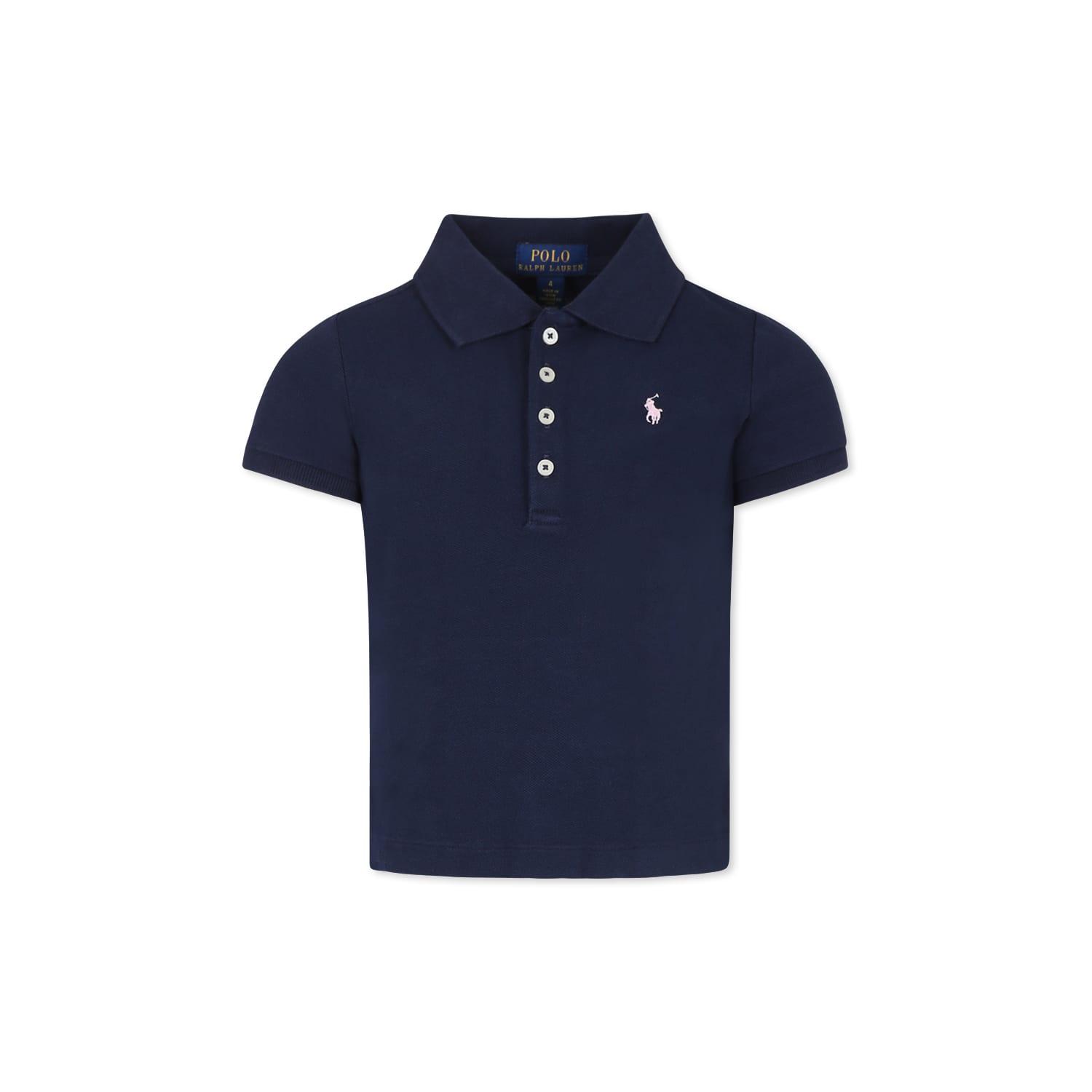 ralph lauren blue t-shirt for girl with horse