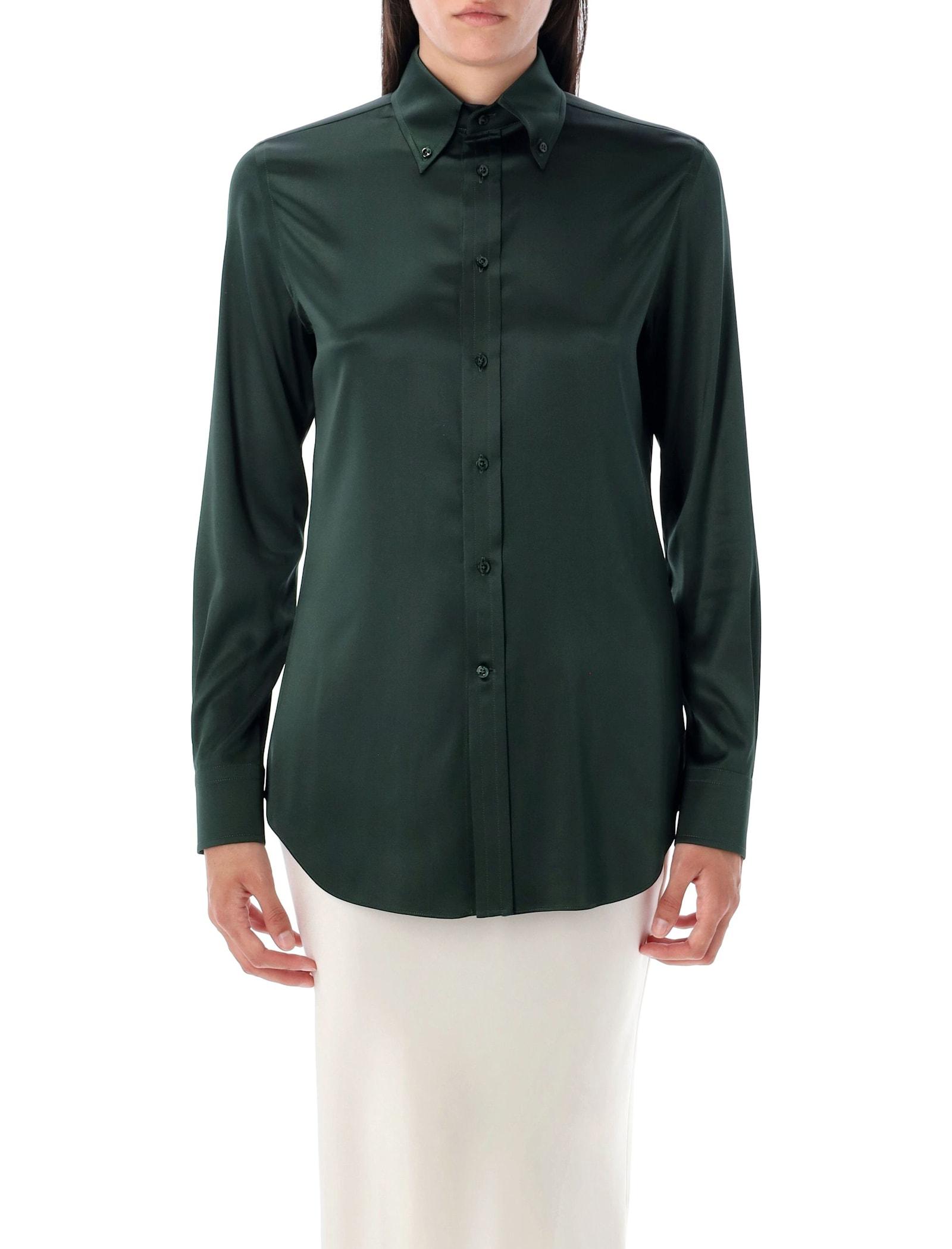 ralph lauren cameron straight fit silk shirt
