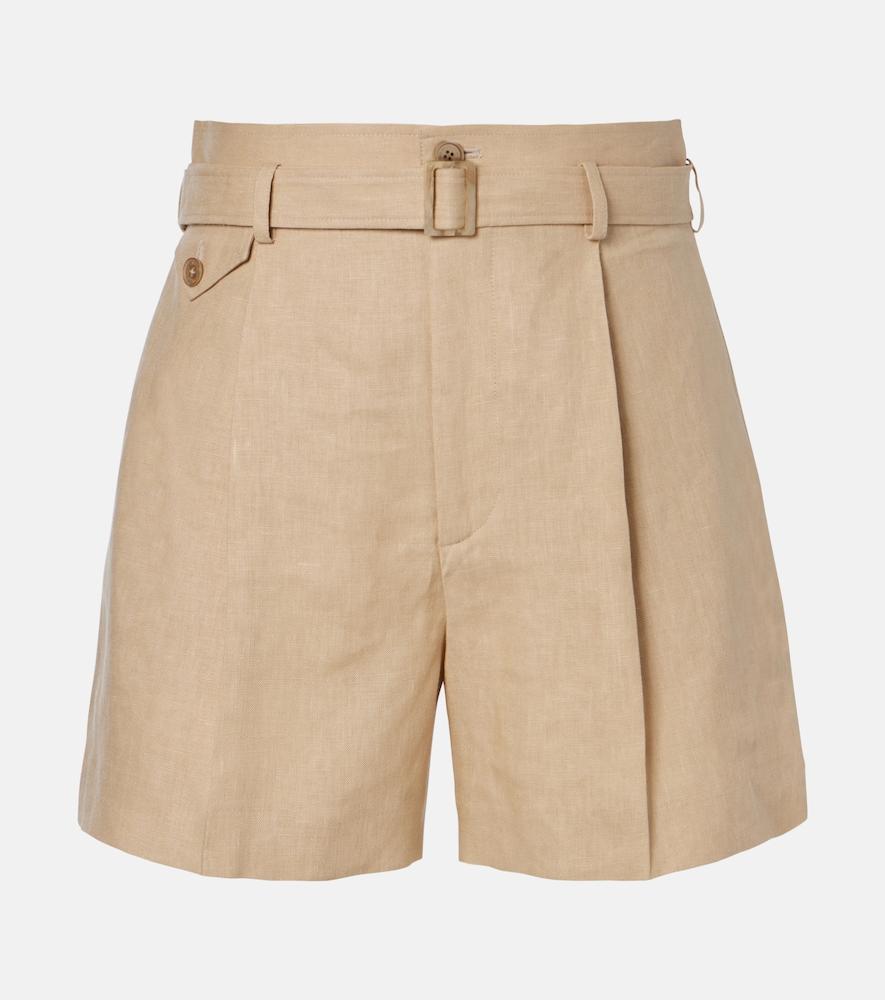 ralph lauren collection belted linen shorts
