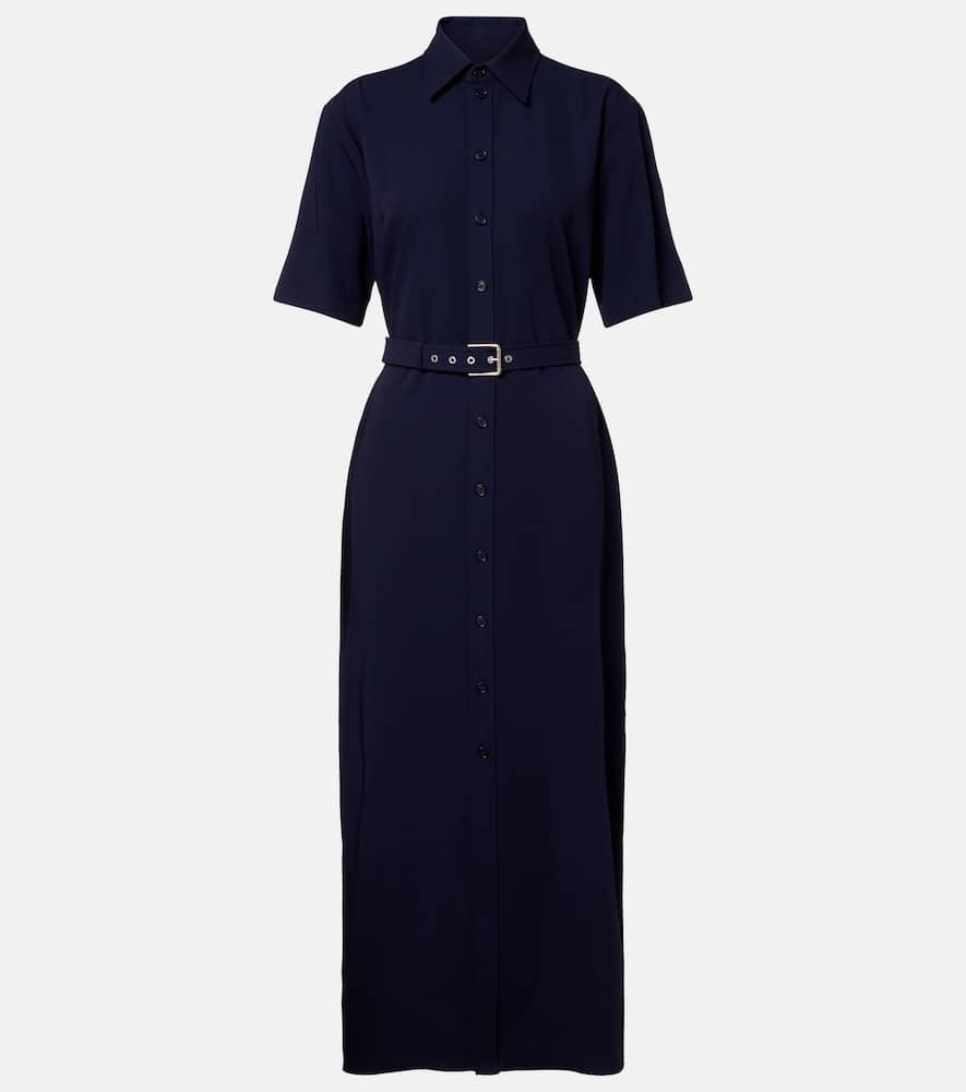 ralph lauren collection belted wool midi dress