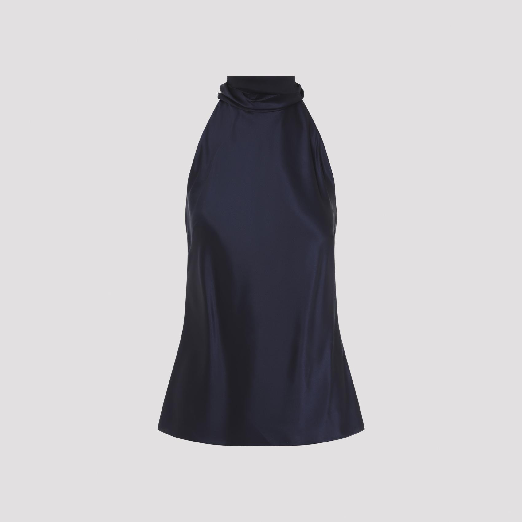ralph lauren collection chilton blouse blue mulberry silk elastane tops - women