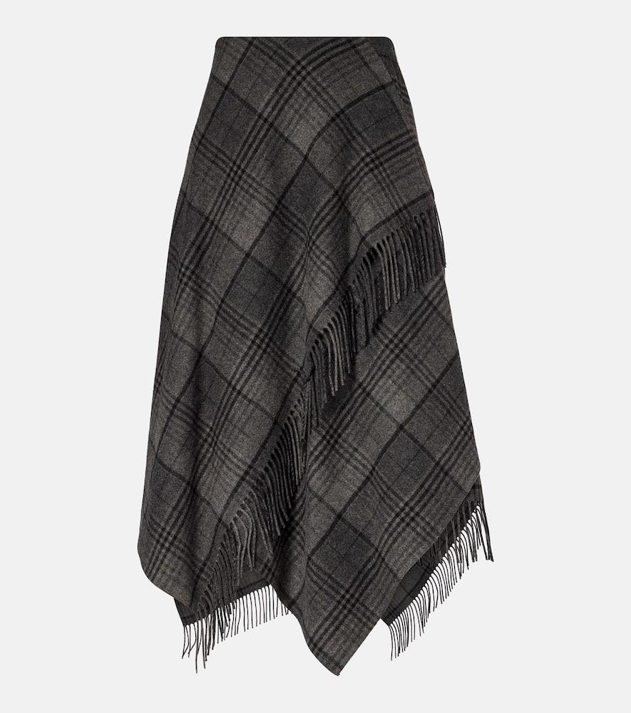 ralph lauren collection hadia fringed wool midi skirt