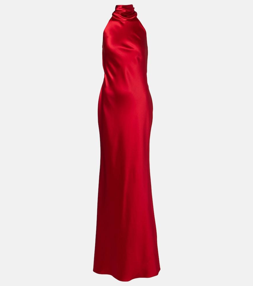 ralph lauren collection halterneck satin gown