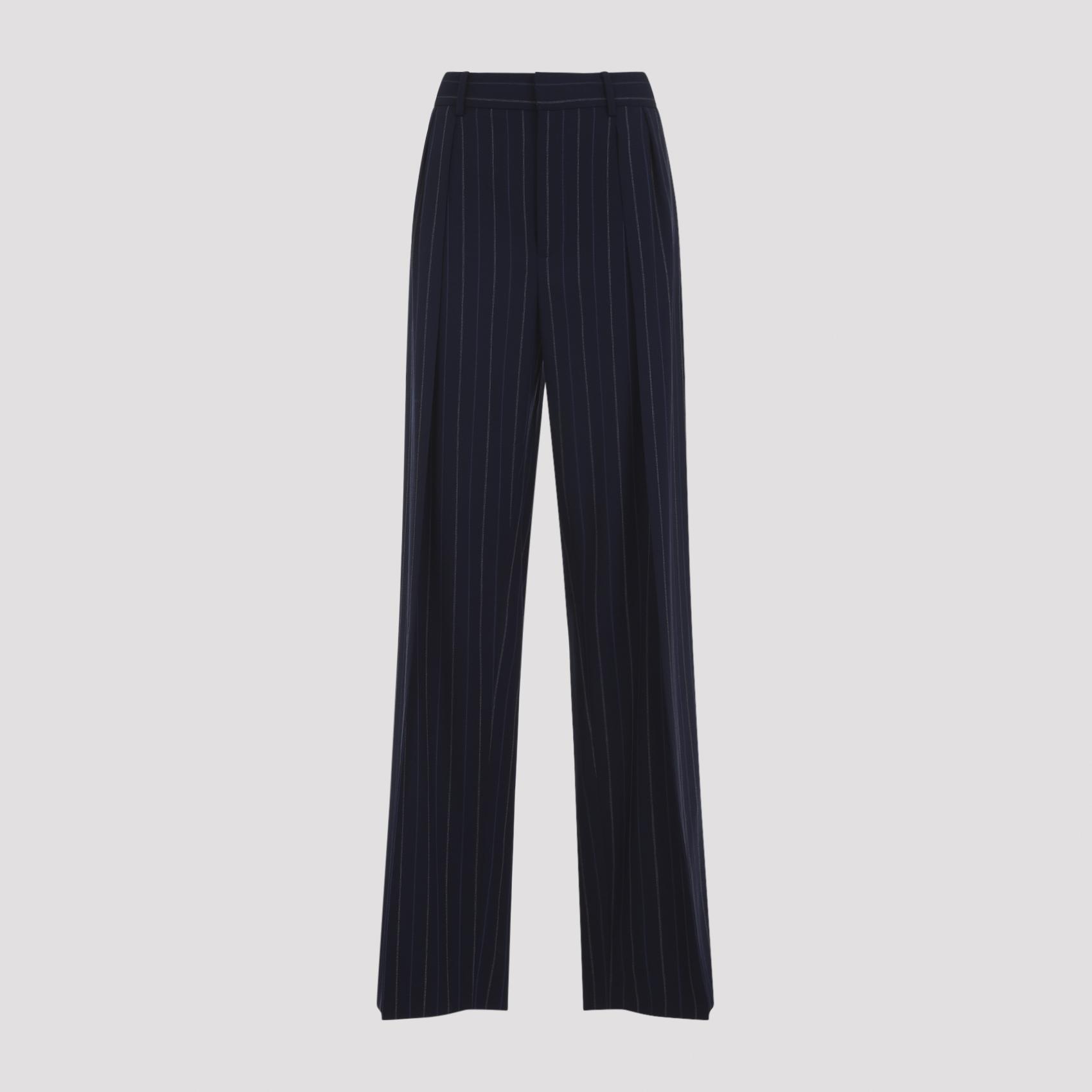 ralph lauren collection jody pleated pants blue wool - women