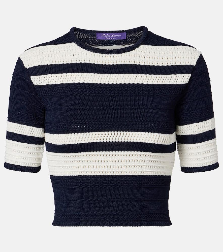ralph lauren collection knitted striped crop top