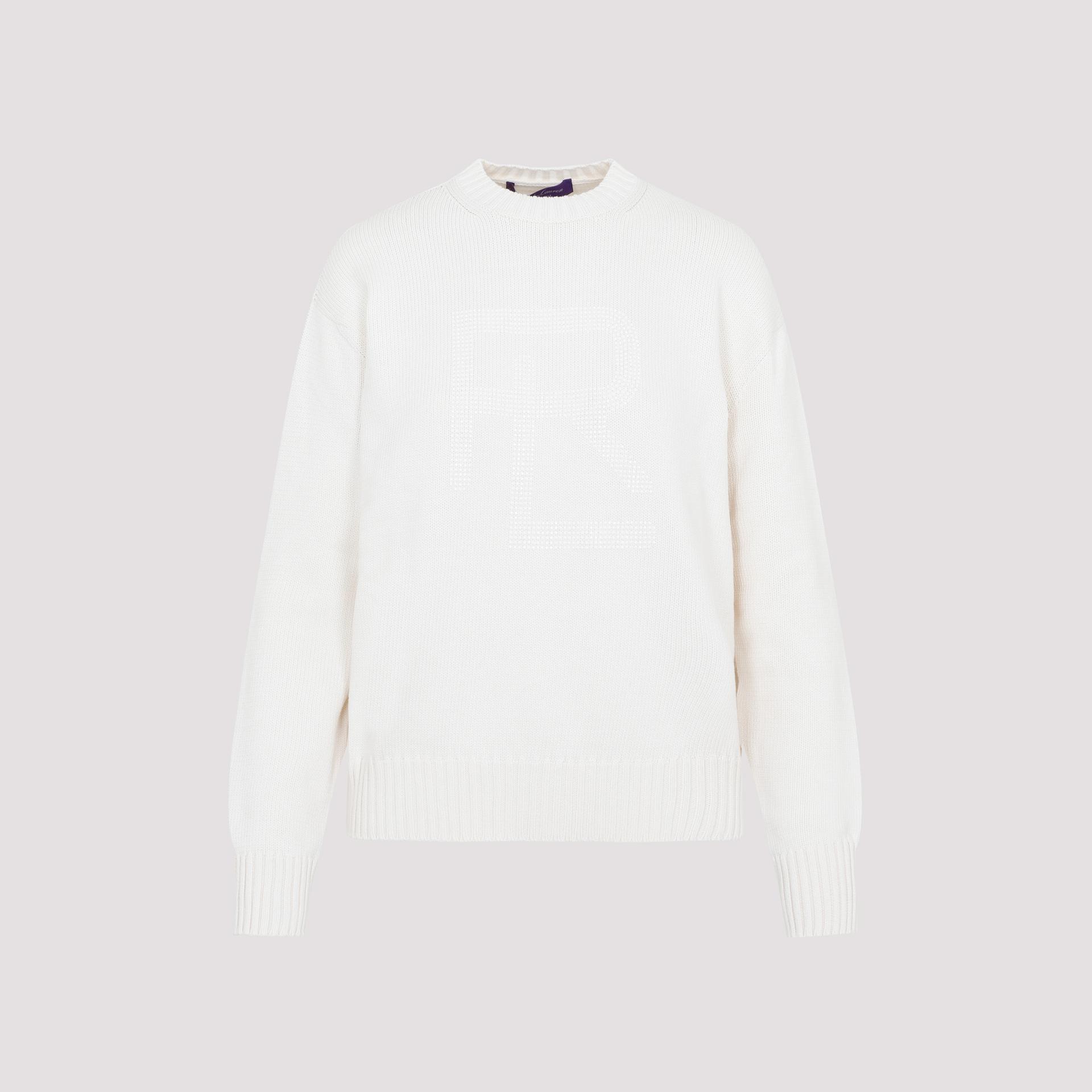 ralph lauren collection pullover white cotton polyamide sweater - women