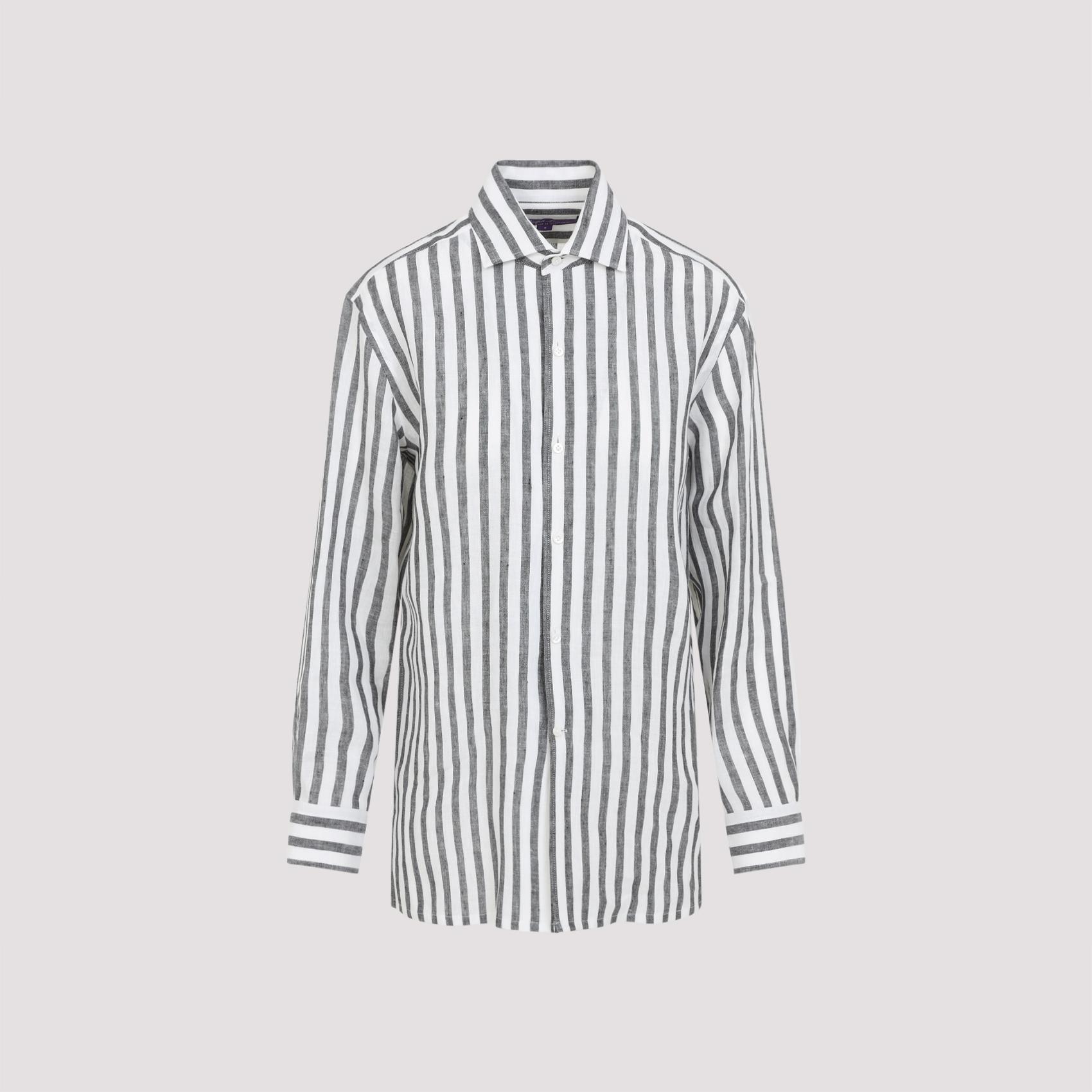 ralph lauren collection ralph lauren purple label capri shirt black linen - women