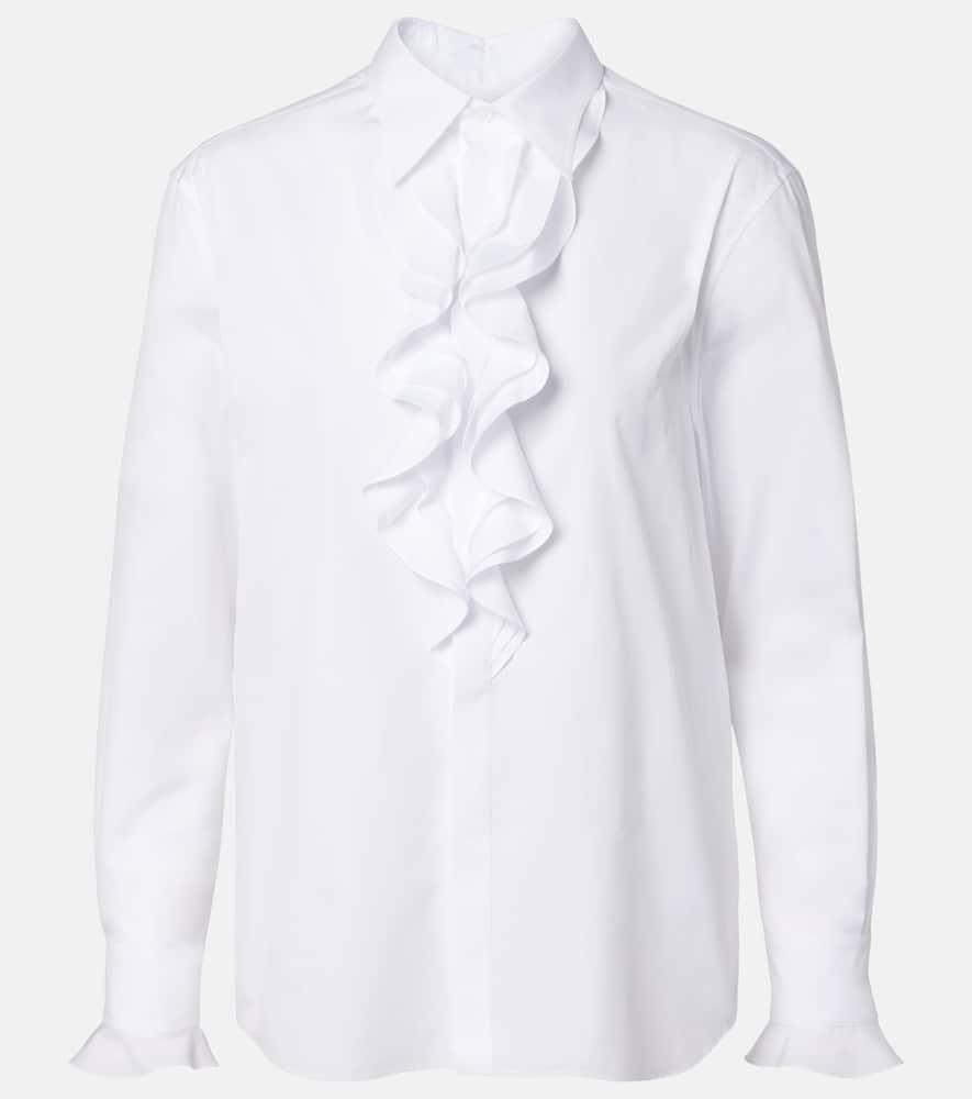 ralph lauren collection ruffled cotton poplin shirt