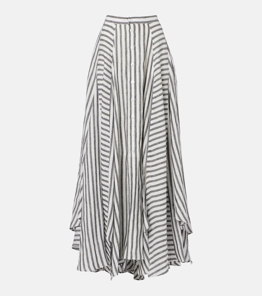 ralph lauren collection shamus striped linen maxi skirt