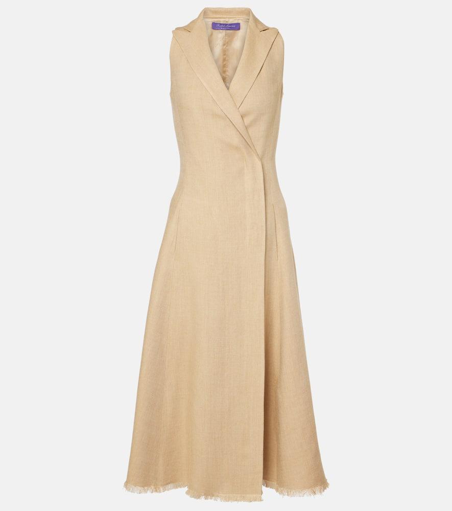 ralph lauren collection silk and linen midi dress