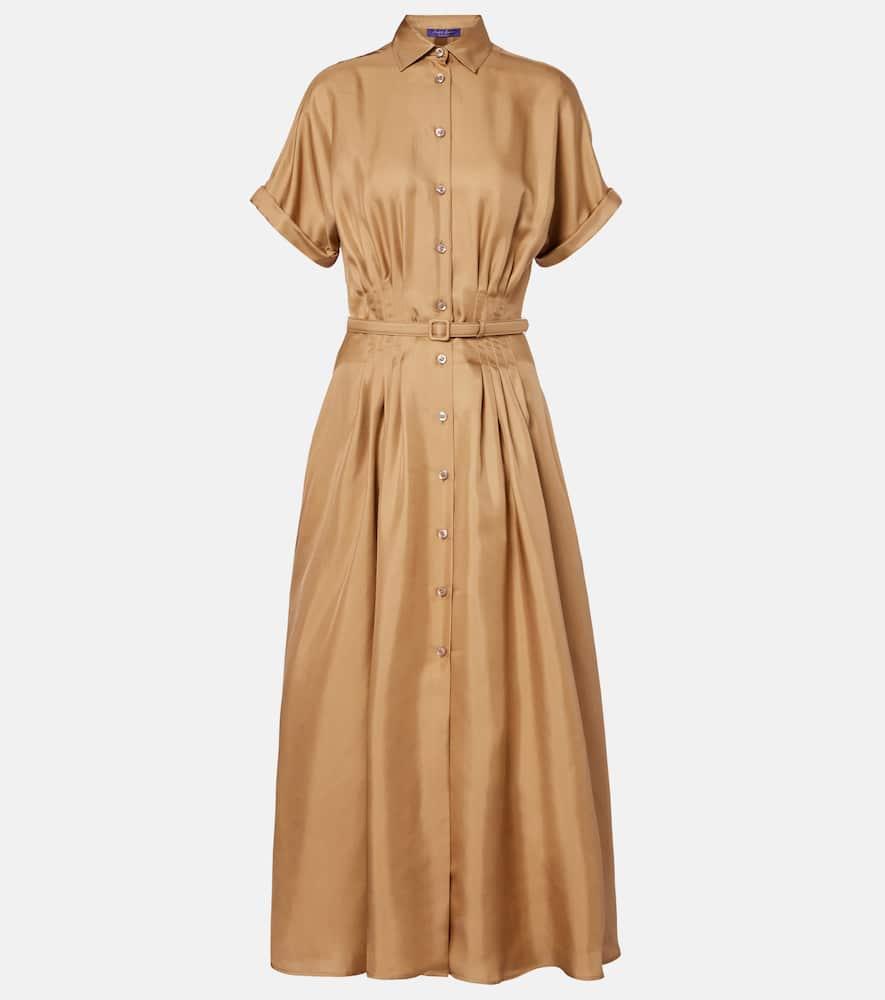 ralph lauren collection silk satin midi dress