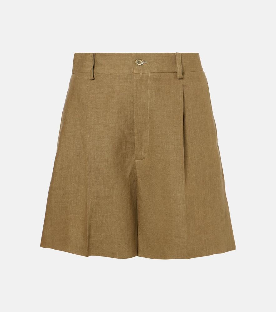 ralph lauren collection tracy pleated linen shorts