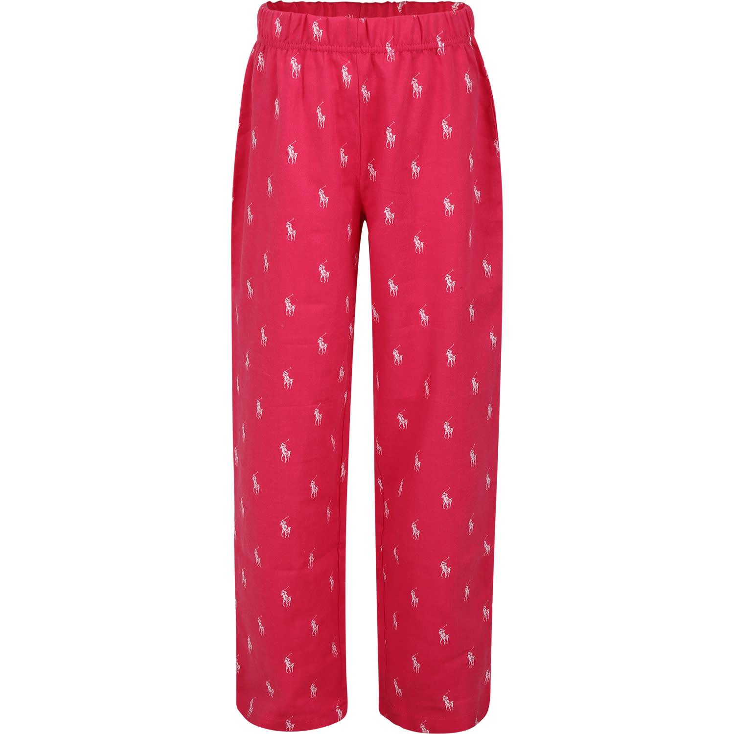 ralph lauren fuchsia pajamas pants for girl