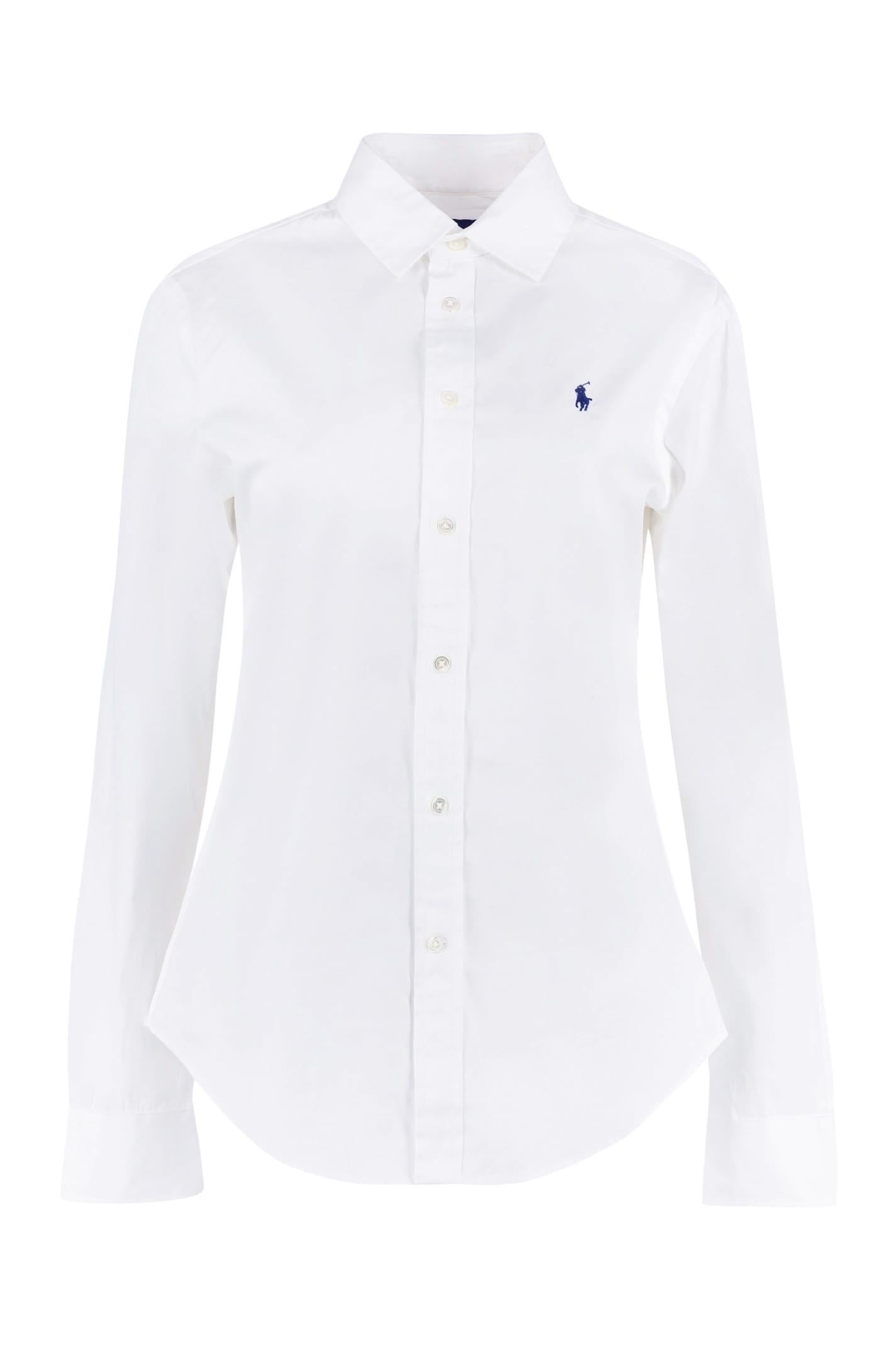 ralph lauren logo embroidery cottond shirt
