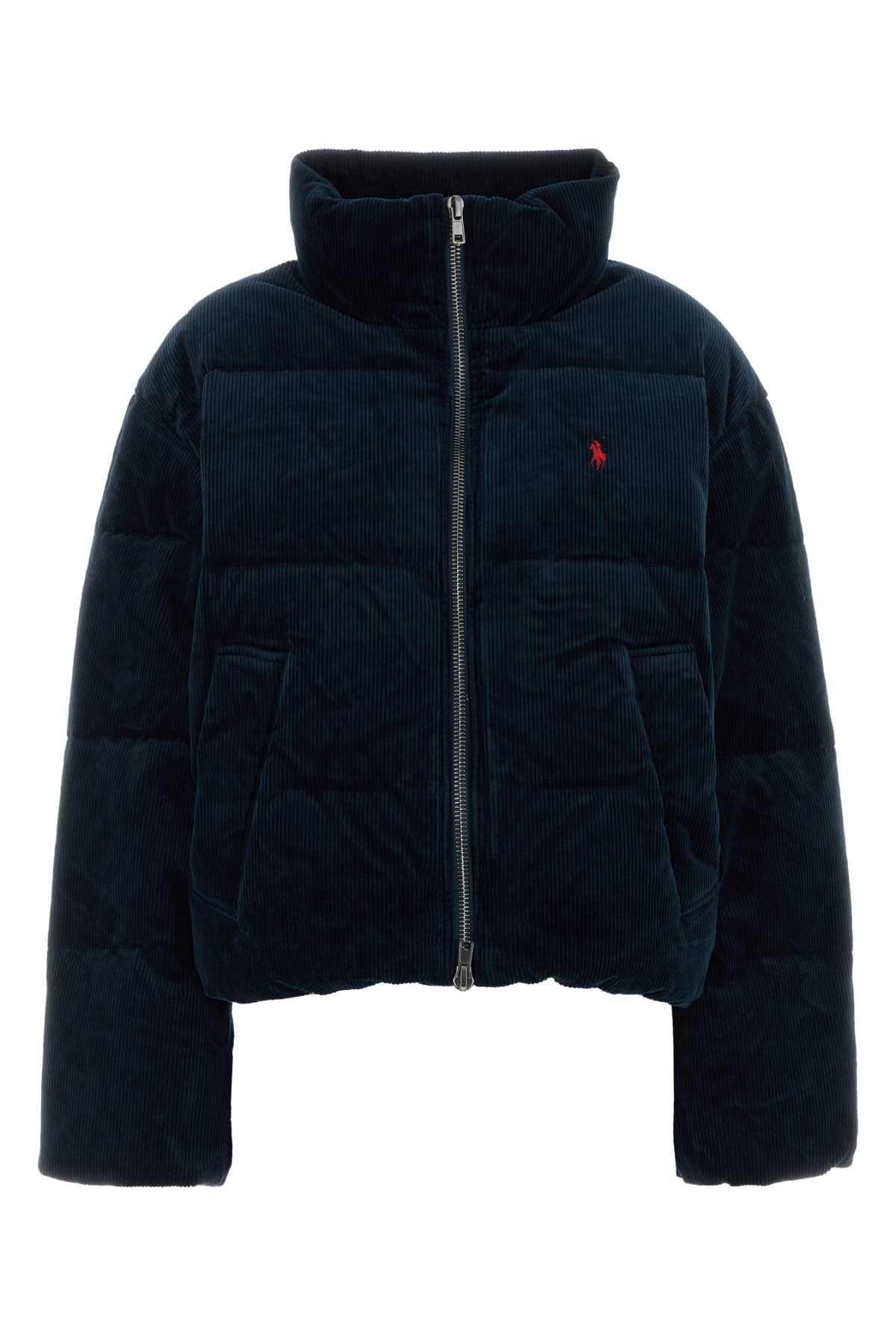 ralph lauren midnight blue stretch corduroy down jacket