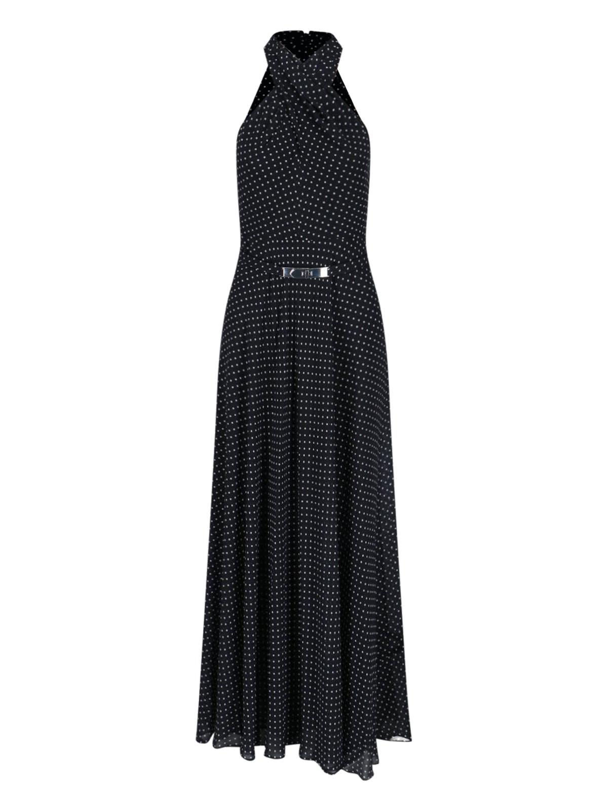 ralph lauren polka dot maxi halter dress