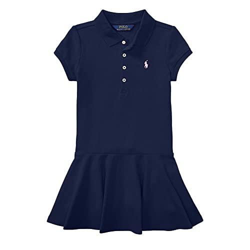 ralph lauren polo girls stretch mesh dress navy blue 6
