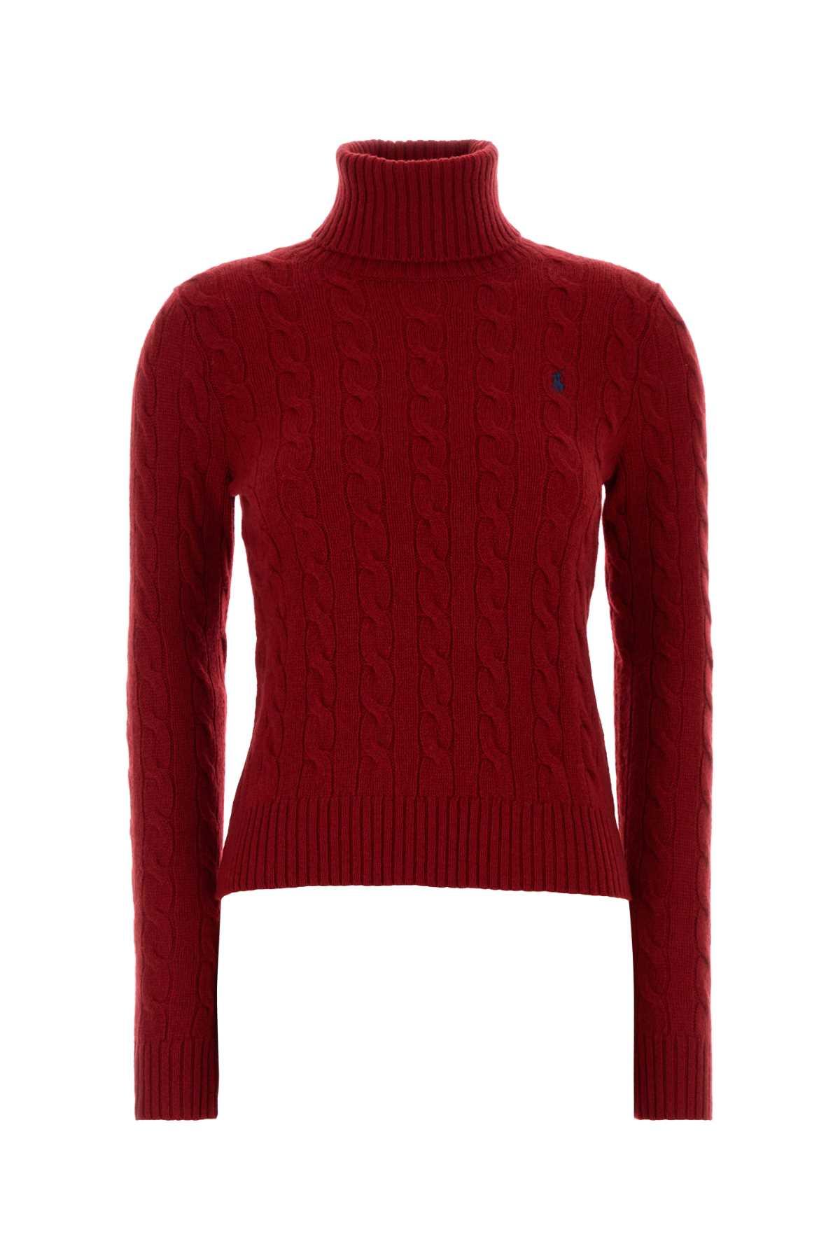 ralph lauren red wool blend sweater