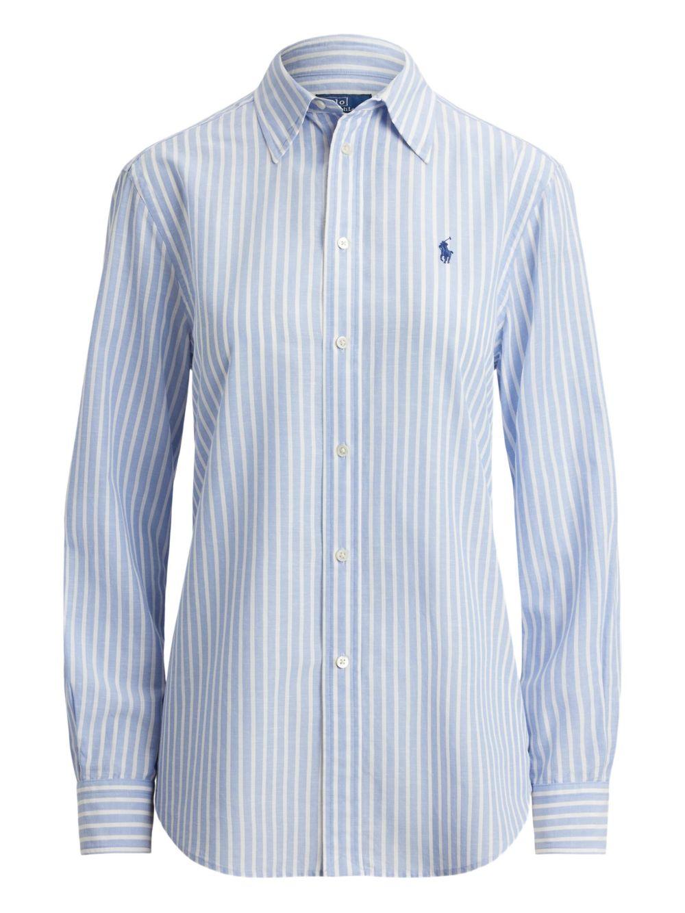ralph lauren shirts blue cotton linen - women