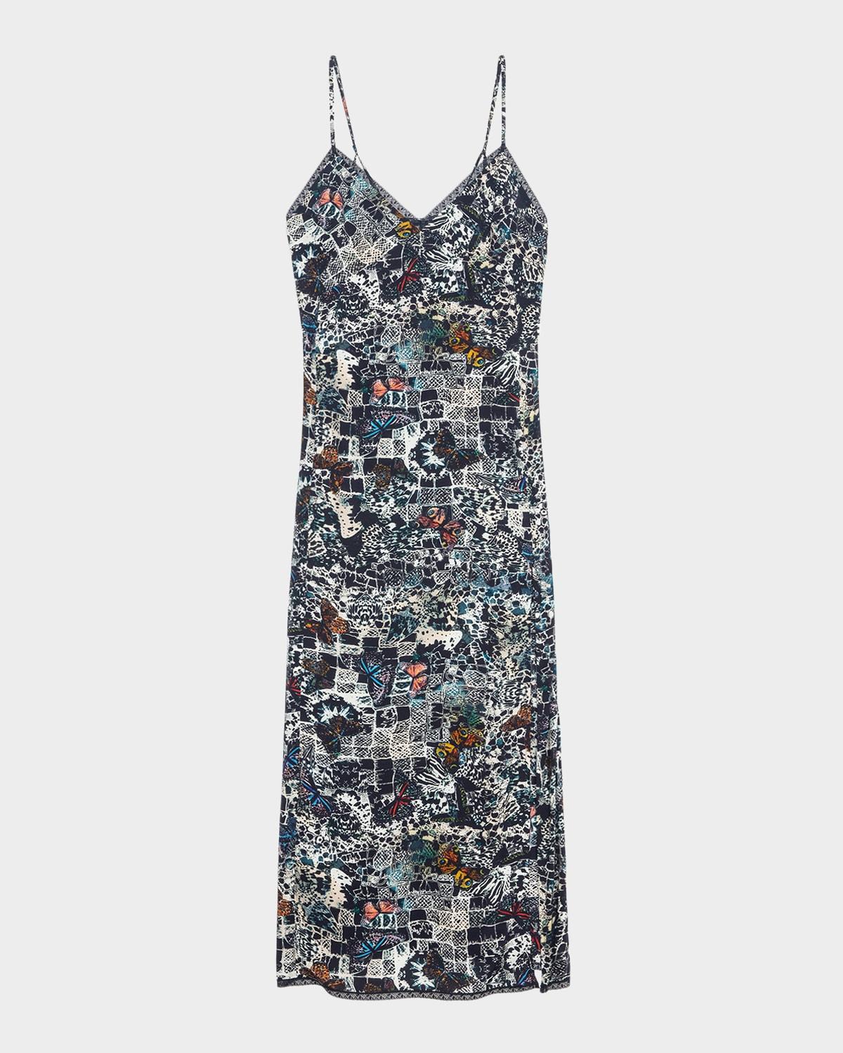 ramelil soft butterflies maxi dress