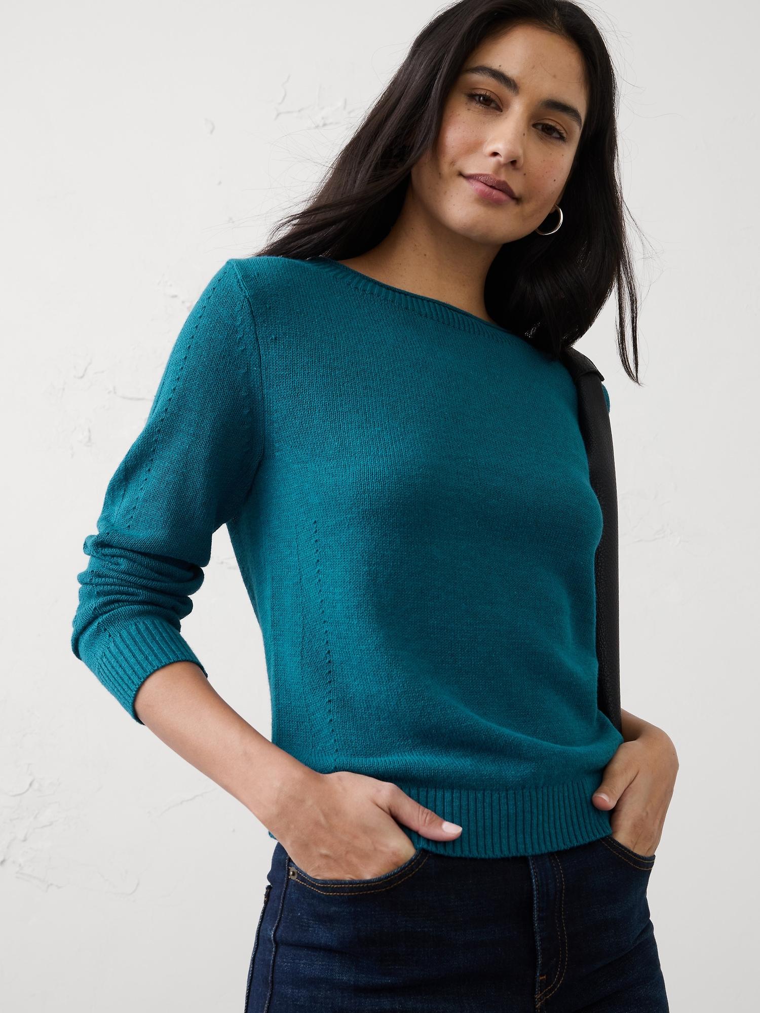 ramie-cotton pointelle sweater