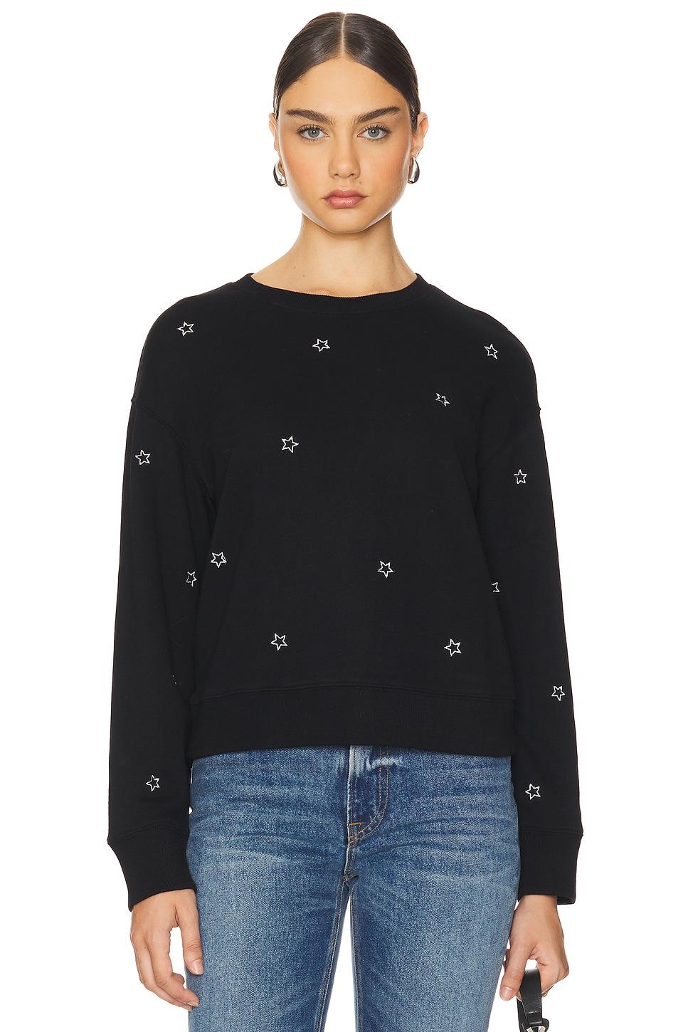 ramona sweatshirt in black silver star embroidery