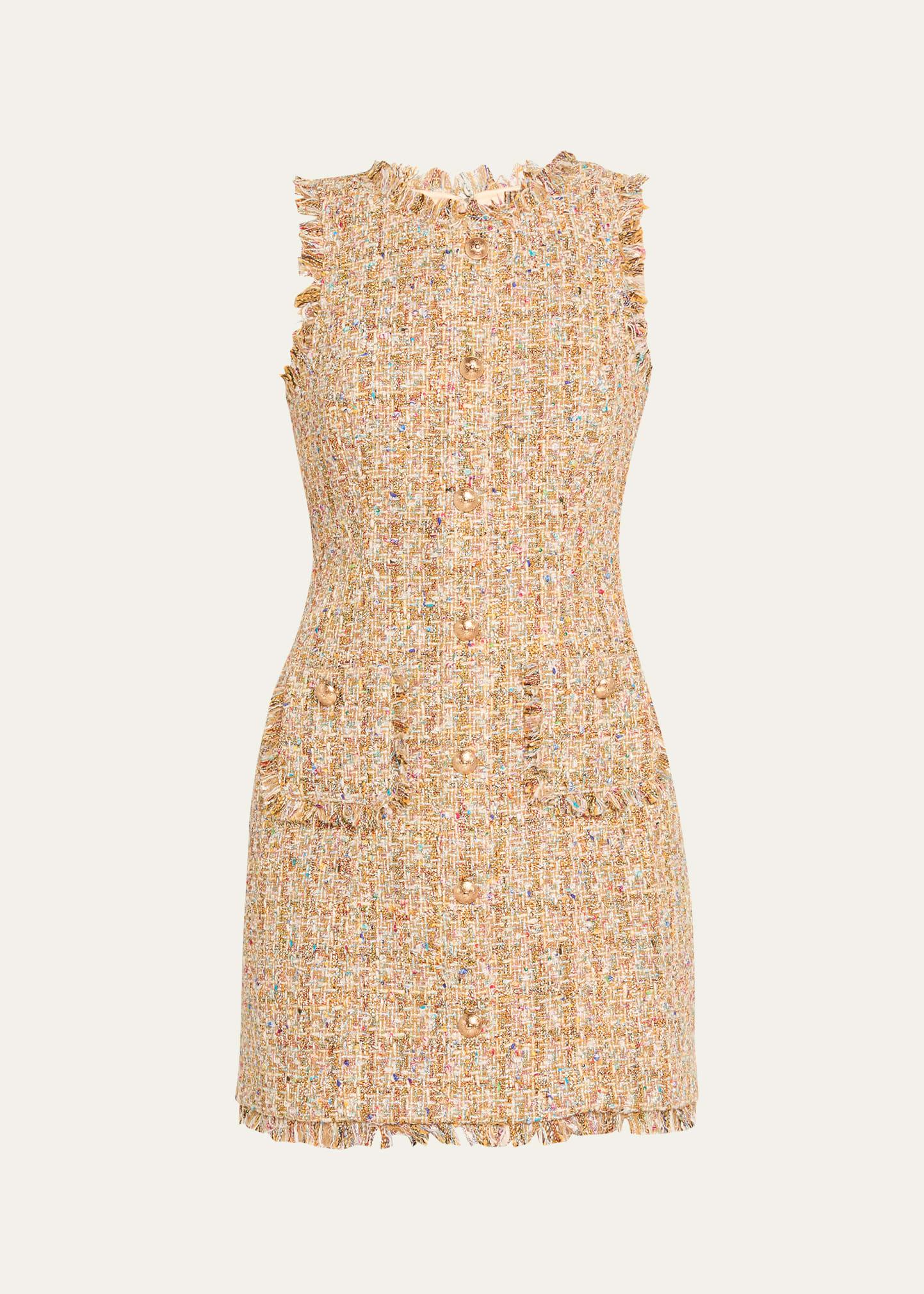 randi sleeveless bouclé mini dress