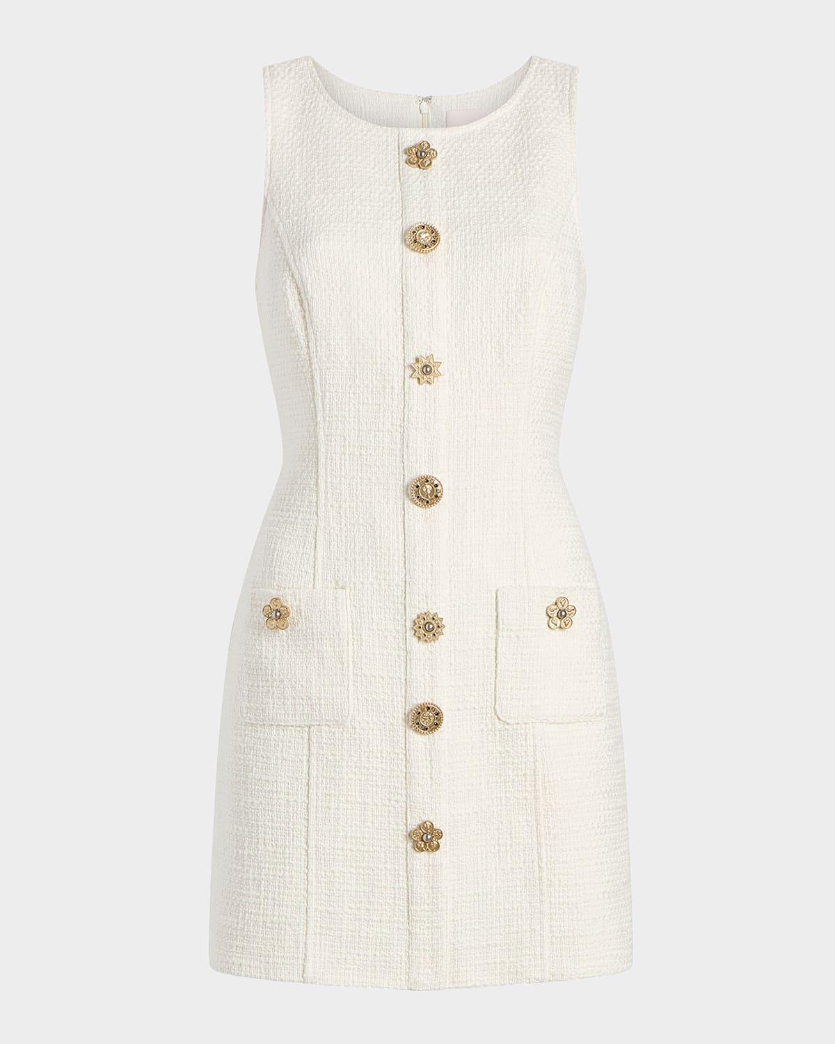 randi sleeveless gold coin mini dress