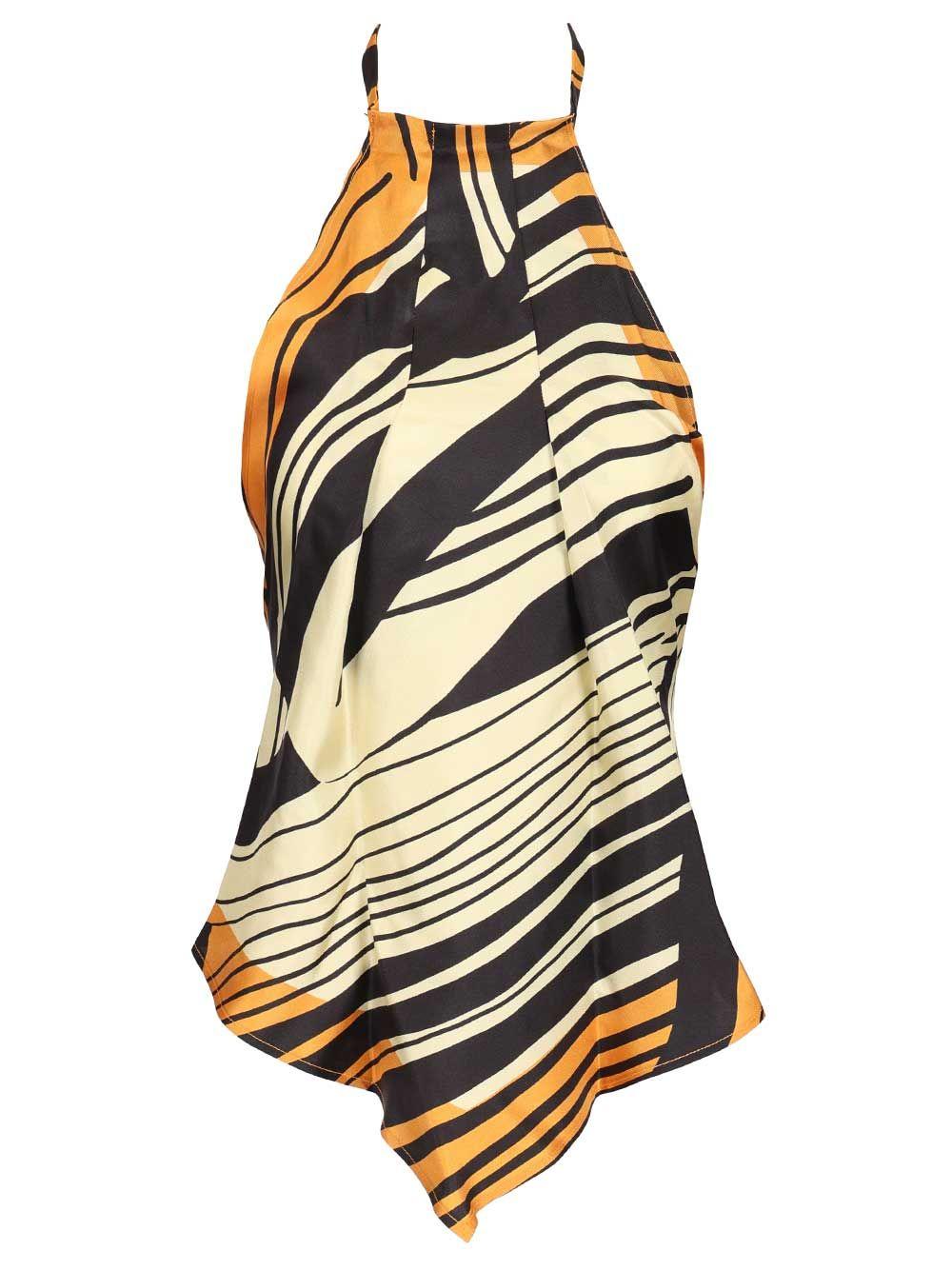 raquel diniz lea printed twill top multicolor tops - women