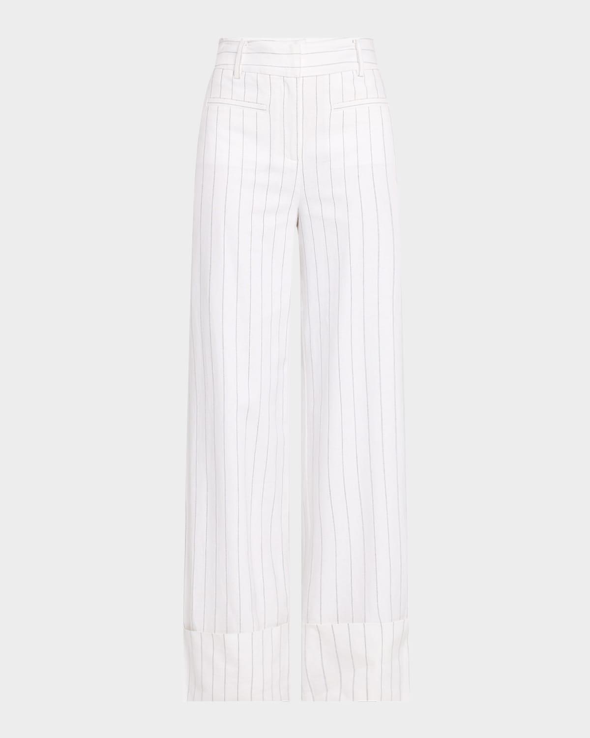 raquel pinstripe linen pants