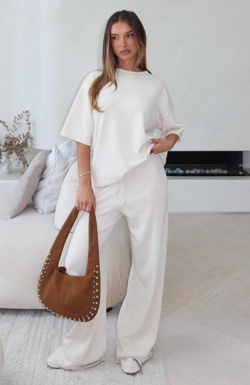 rare catch knit pants cream