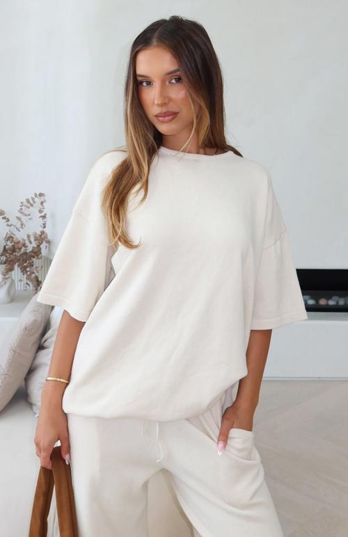 rare catch knit top cream