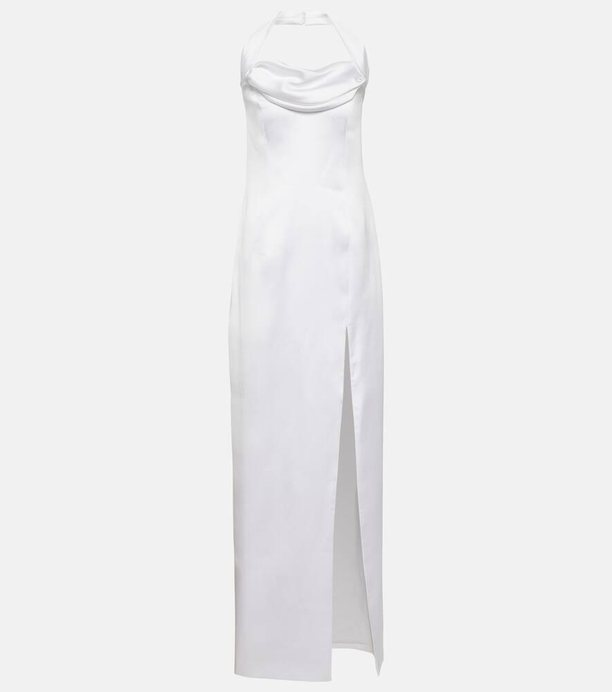 rasario bridal halterneck satin gown
