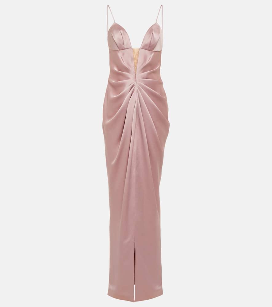 rasario draped satin gown