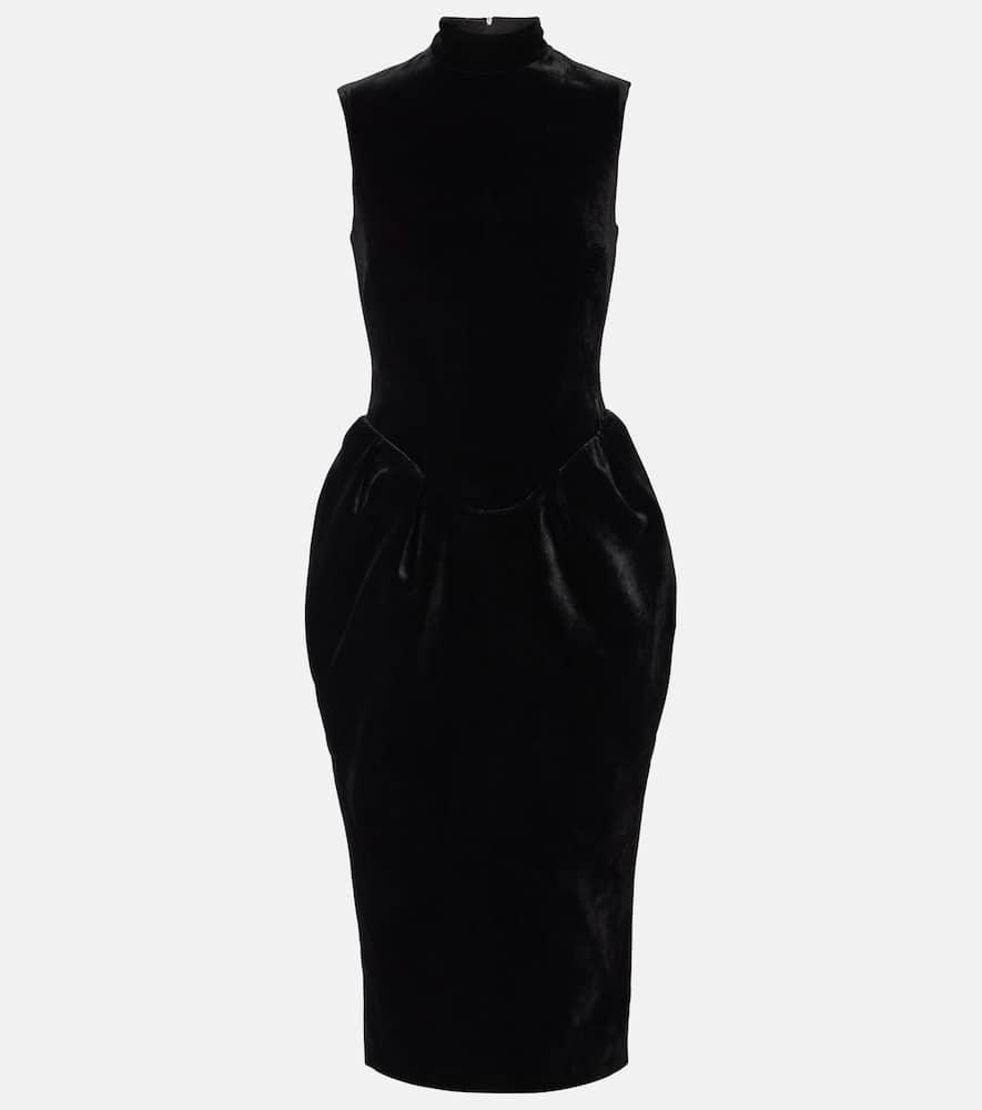 rasario velvet midi dress