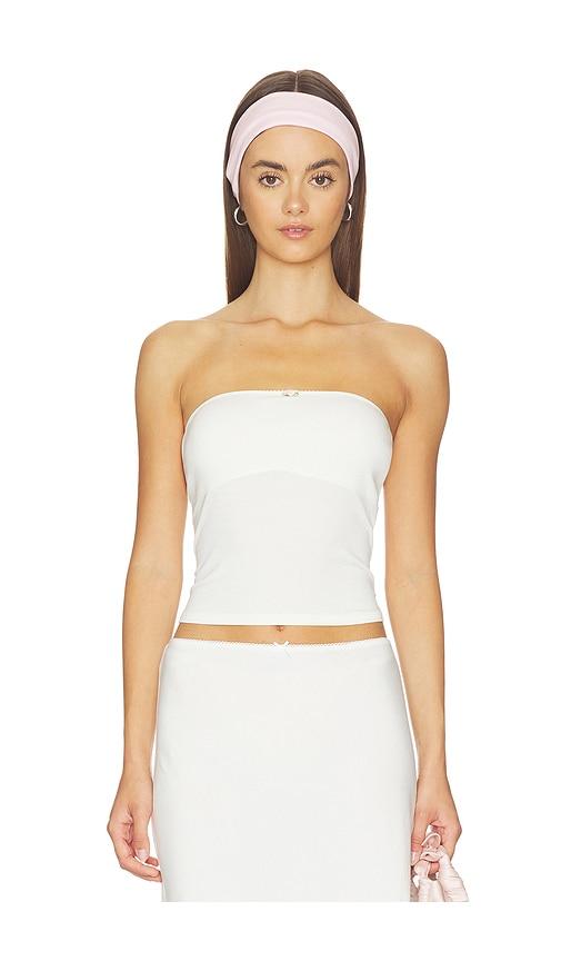 rat boi contour tube top in white.