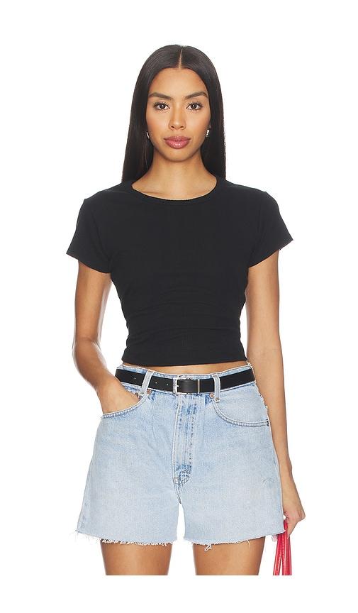rat boi pointelle perfect tee in black.