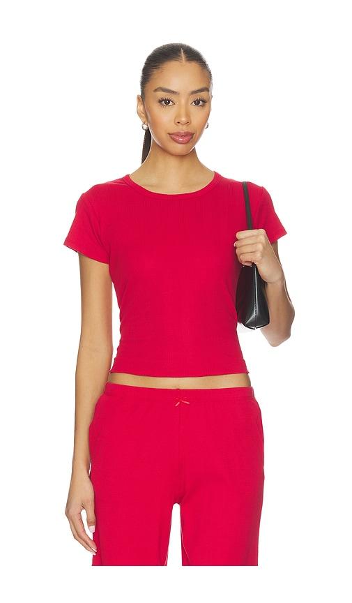 rat boi pointelle perfect tee in red.