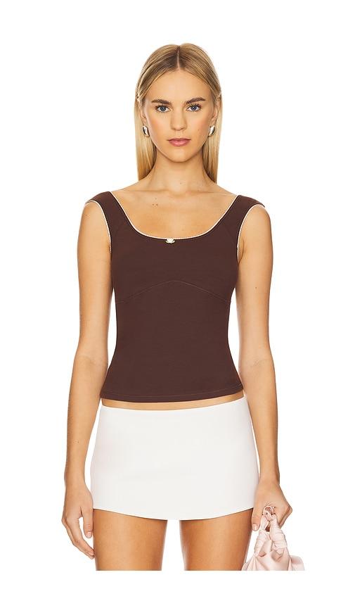 rat boi romantic top in brown.