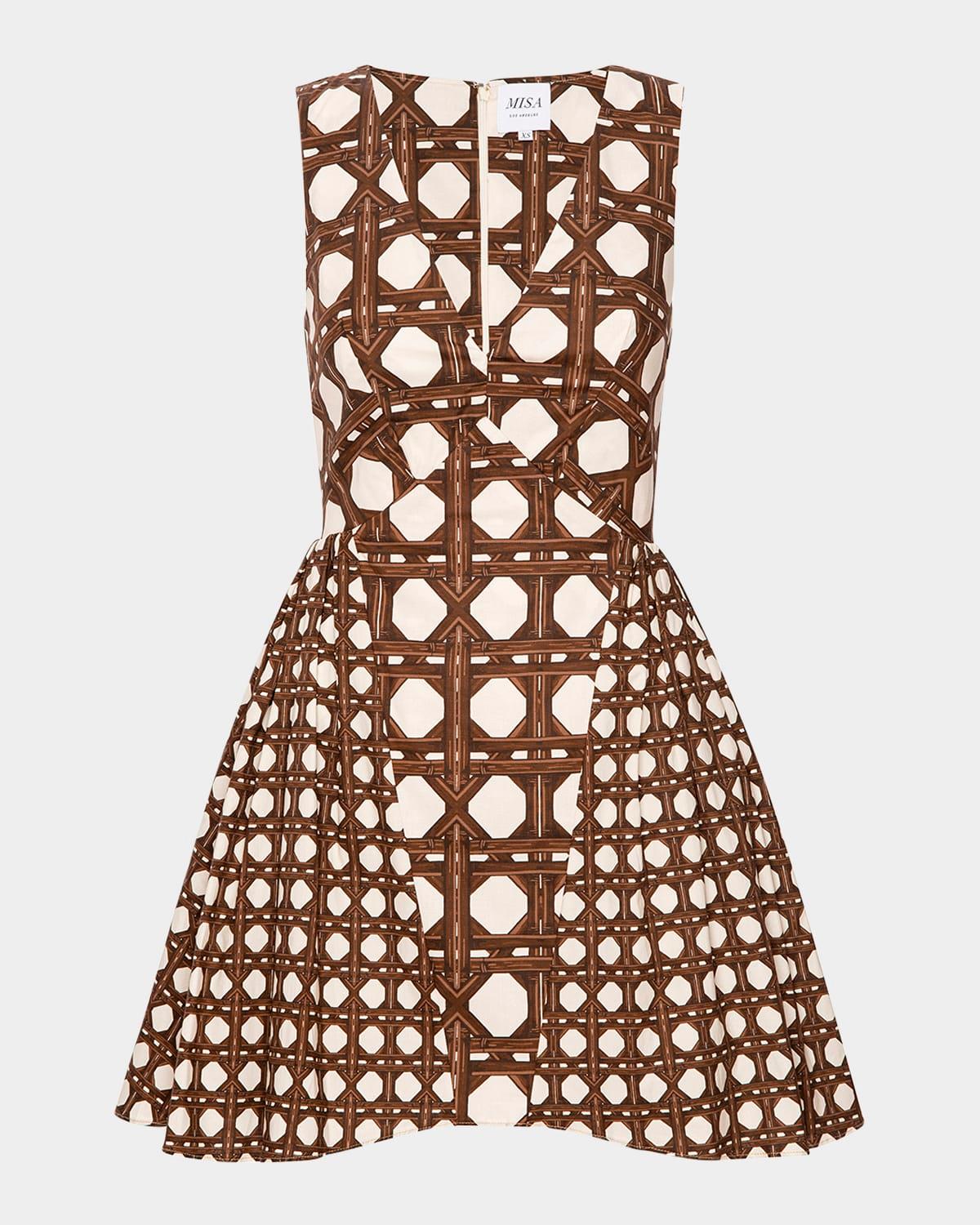 rattan tile cerise mini dress