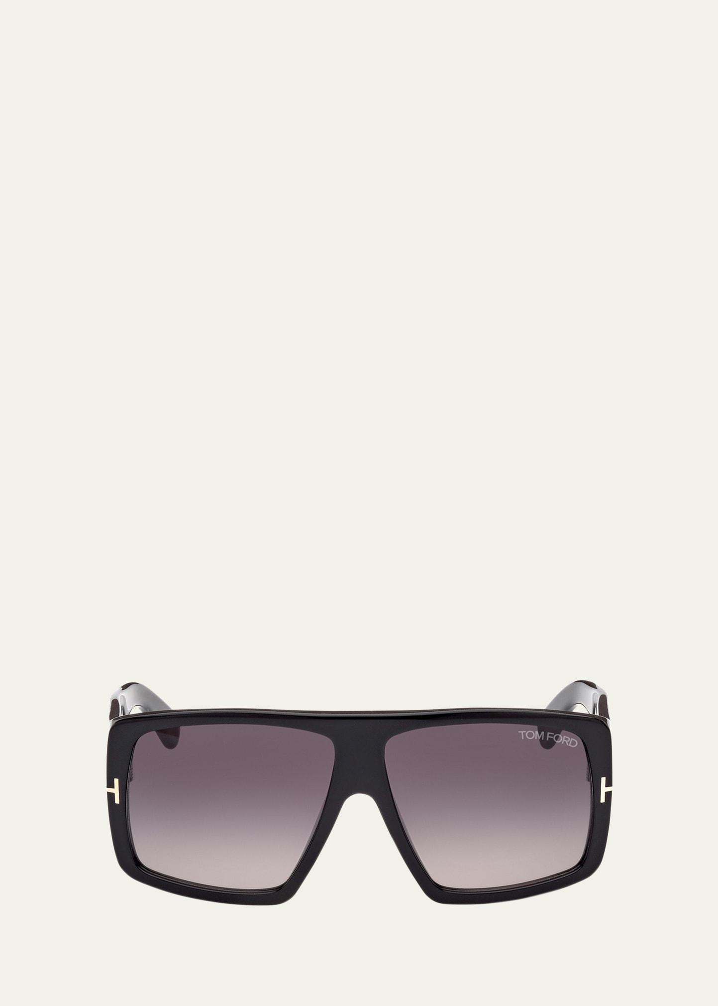 raven gradient logo square acetate sunglasses