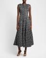 ravioli jacquard sleeveless a-line midi dress