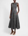 ravioli jacquard sleeveless a-line midi dress