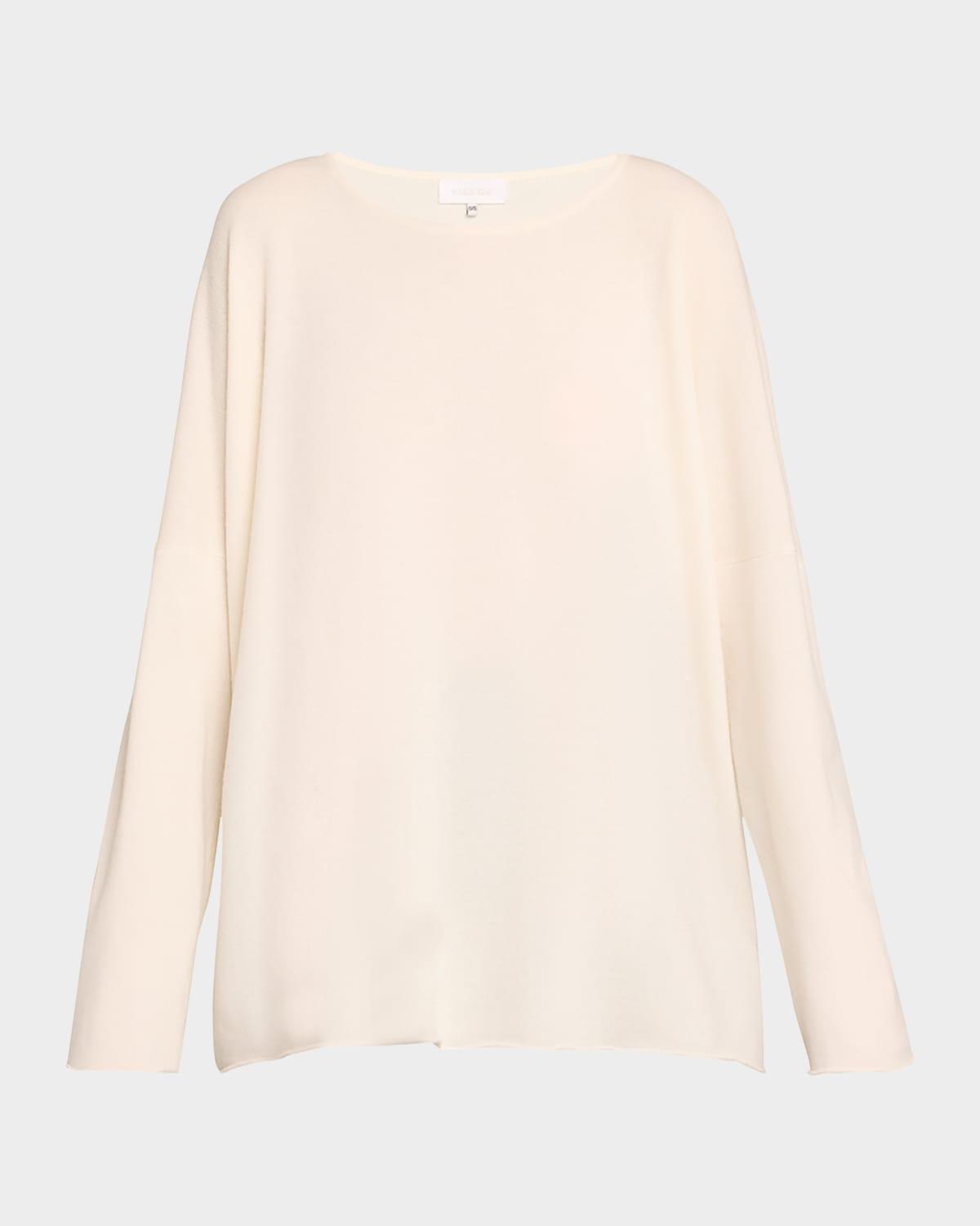raw-edged cashmere top